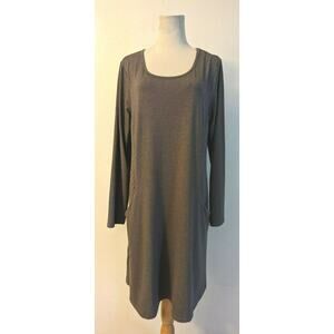 New Occasionally Made sz XXL Shift Dress gray knit lagen look 2 pockets K